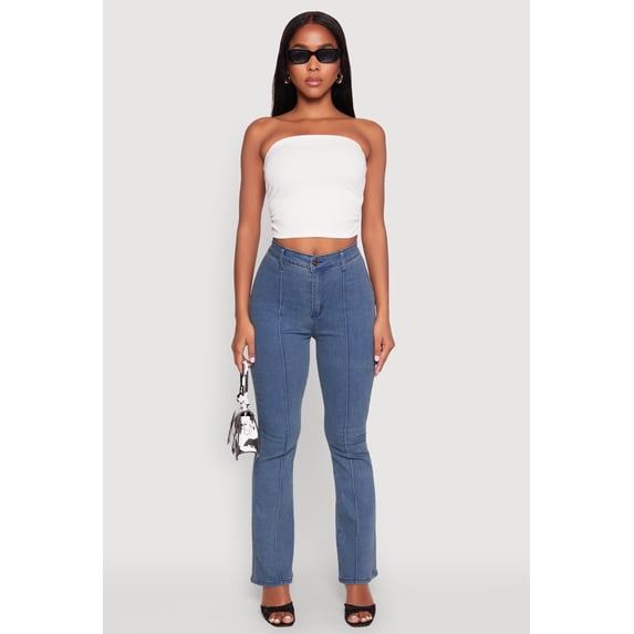 Women's Side Ruched Cropped Tube Top