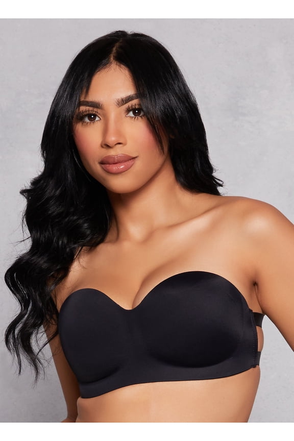 Womens Solid Double Strap Balconette Bra