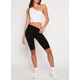 thumbnail image 1 of Women's Solid Seamless Ribbed Biker Shorts, 1 of 3
