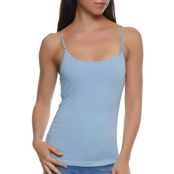 Shops Female Adult Solid Shelf Bra Cami Ambiance, Sleeveless, Scoop Neck, Cami, Adjustable Strap(s), Solid, Shelf Bra