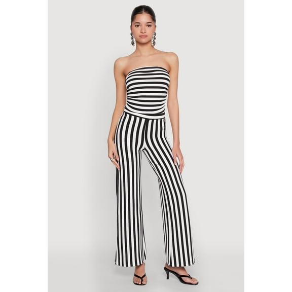 Womens Striped Wide Leg Pants