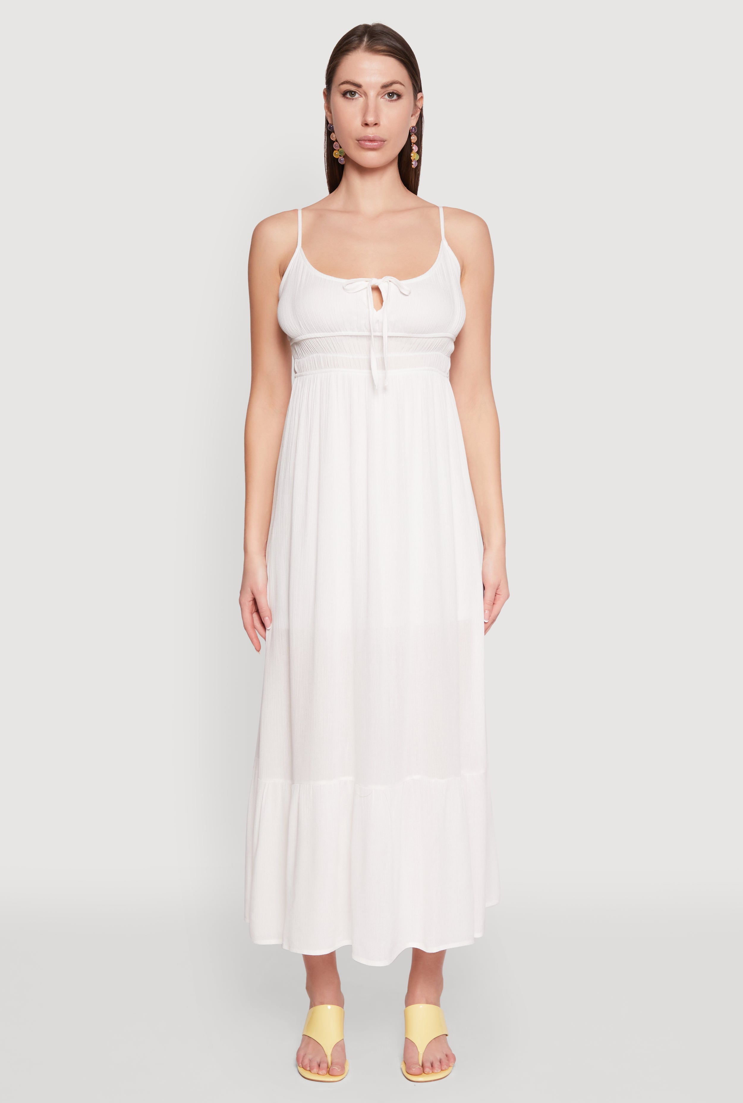 chinese dress ladies V Neck Twist Front Keyhole Cut Out Maxi Dress * On Sale Medium