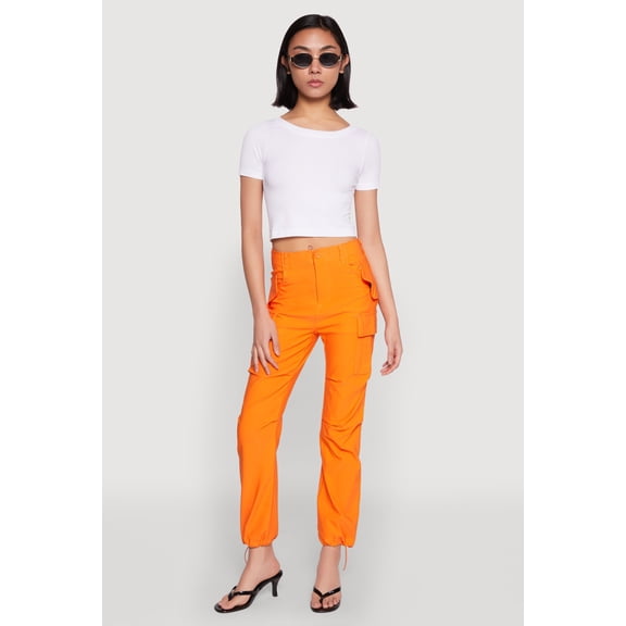 Womens Toggle Drawstring Hem Utility Pants