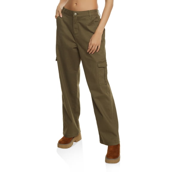 Women's Twill Straight Leg Cargo Pants