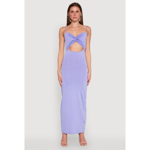 Womens Twist Front Cut Out Maxi Dress