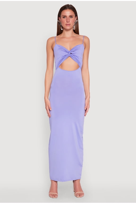 Womens Twist Front Cut Out Maxi Dress