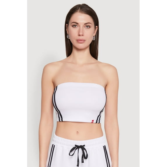 Womens Varsity Stripe Cropped Tube Top