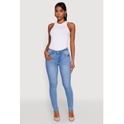 Womens WAX Five Pocket Solid Skinny Jeans
