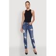 thumbnail image 1 of Womens WAX Ripped Rolled Cuff Skinny Jeans, 1 of 5