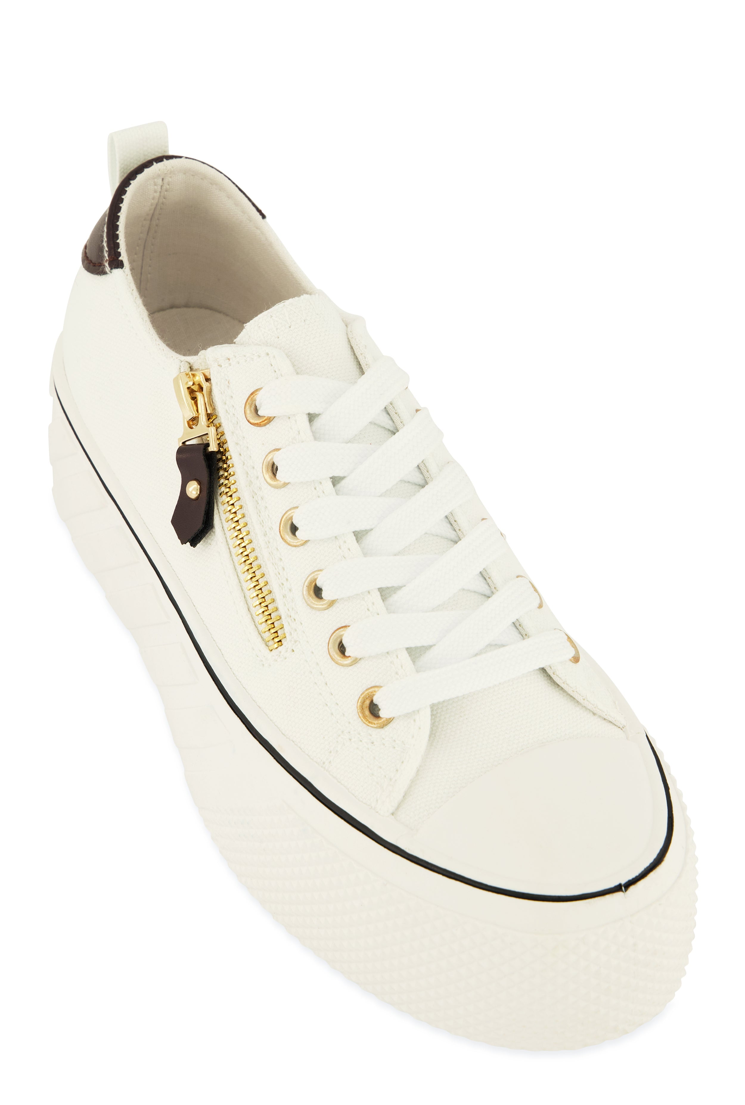 Women's Canvas Zip Detail Platform Sneakers - Walmart.com