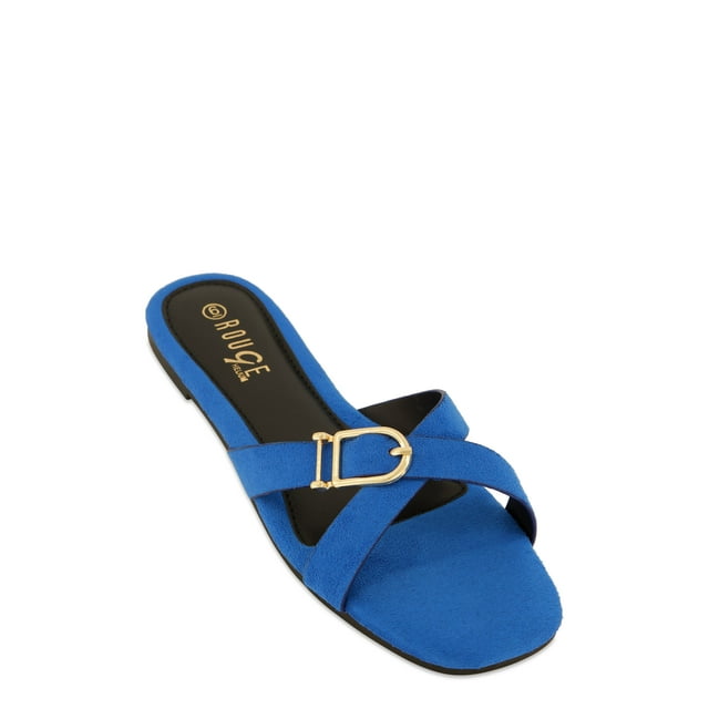 Women's Criss Cross Buckle Slide Sandals