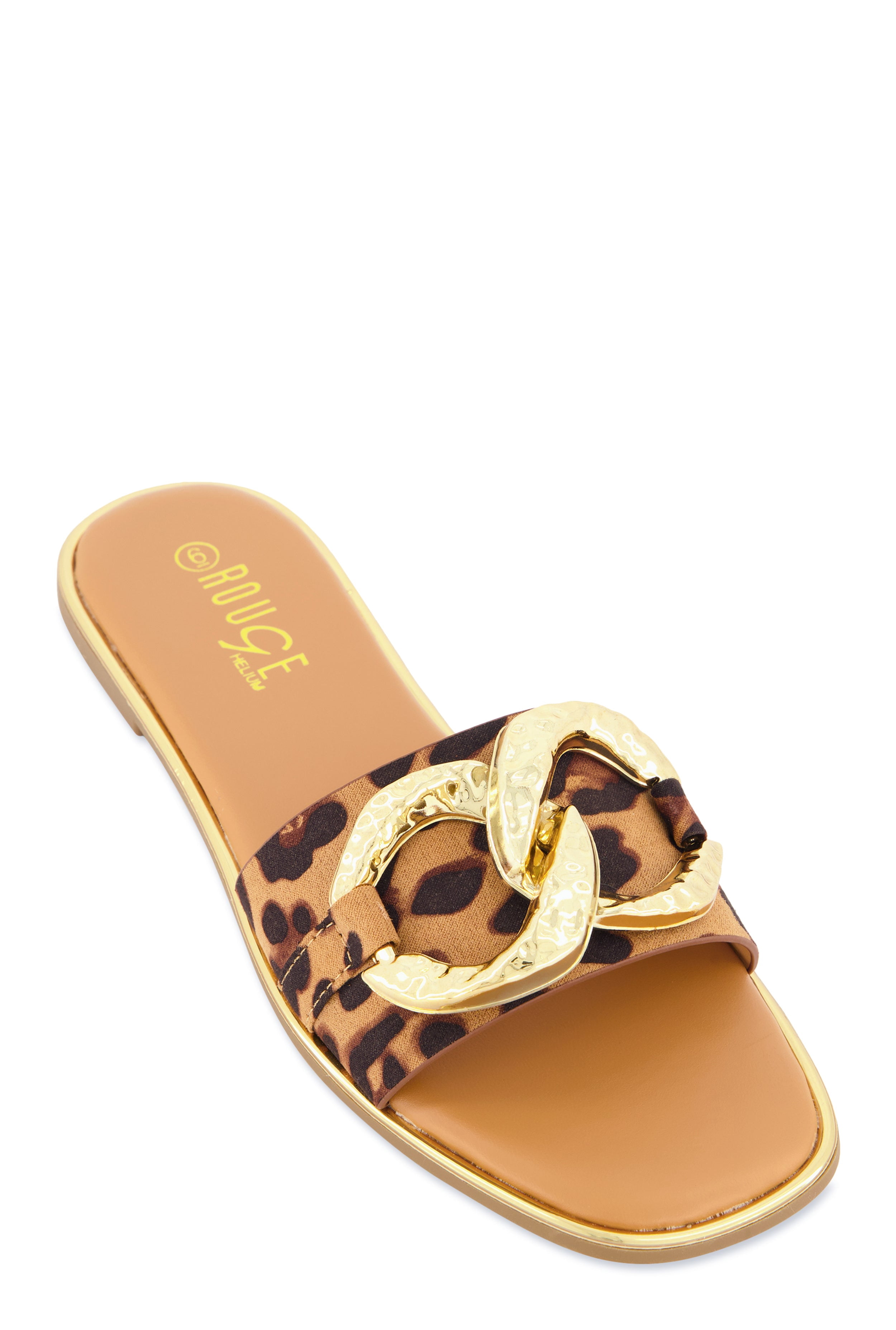 Women's Oversized Chain Detail Band Slide Sandals - Walmart.com