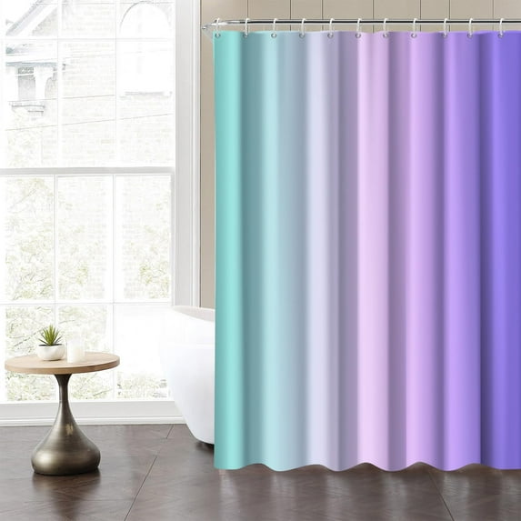 Rainbow Shower Curtain for Bathroom Ombre Purple Blue Hotel Shower Curtains Set Room Partition Gradient Pink Lavender Blue Waterproof Fabric Stall Bathtub Decor with Hooks 84x72inches