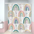 thumbnail image 1 of Rainbow Shower Curtain, Lovely Kids Rainbows Pattern Colorful Cute Cloud Sun Stars Cartoon Bath Curtains Waterproof Fabric with Hooks for Home Decor, 72Wx72H, 1 of 6