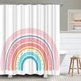 thumbnail image 1 of Rainbow Shower Curtain Set Cute Pink Pattern Bath Curtain Simple Fabric Cloth Bathroom Decor Set Hooks Included 72"x 72", 1 of 6