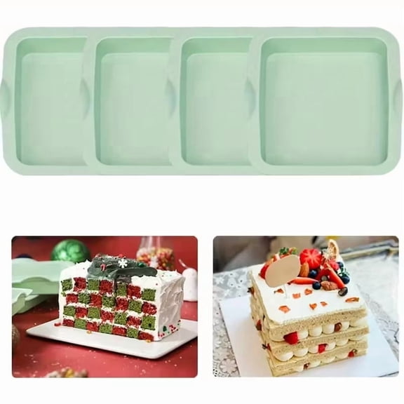 Rainbow Silicone Cake Molds Set of 4 - Food-Grade Flexible Baking Molds for Cakes, Pizzas, Pancakes, Tarts & Resin Crafts - Oven Safe Nonstick Bakeware for Weddings, Parties & Everyday Desserts
