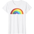 thumbnail image 1 of Rainbow Simple Style Basic Stripe Design Casual T-Shirt, 1 of 3