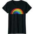 thumbnail image 1 of Rainbow Simple Style Basic Stripe Design Casual T-Shirt, 1 of 3