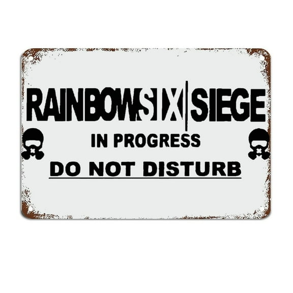 Rainbow Six Siege in Progress Do Not Disturb Metal Sign with Funny Quotes Metal Sign Motivational Wall Decorations (Aluminum) Size: 8 x 12 inch