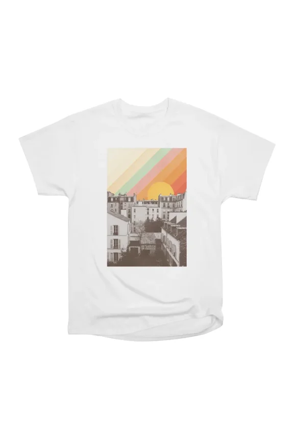Rainbow Sky Above Paris T-Shirt Tee Gift For Him Merch For Her Apparel For Friend