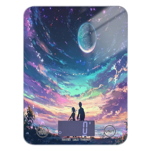 Rainbow Sky Background Food Scale Digital Kitchen Scale Waterproof Grams Ounces lbs for For Baking and Cooking