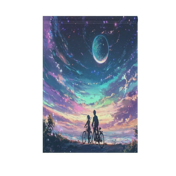 Rainbow Sky Background Garden Flag Double Sided Outdoor Banners Yard Flags for Garden Home Holiday Decorations