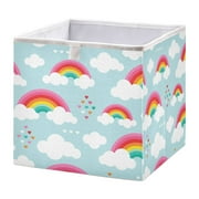 Rainbow Sky Storage Box, Fabric Cube Storage Box, Collapsible Storage Box Bins, Portable Open Home Storage Bins, Closet Organizers Box for Bedroom Office Car Trunk