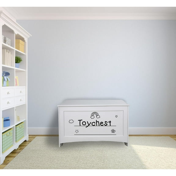 Rainbow Sky Toy Chest Toy Box Toys Label Sticker Art Decal for Kids Room Playroom Playground Playhouse Nursery Kindergarten House Fun Home Decor Stickers Wall Art Vinyl Decoration Size (8x10 inch)