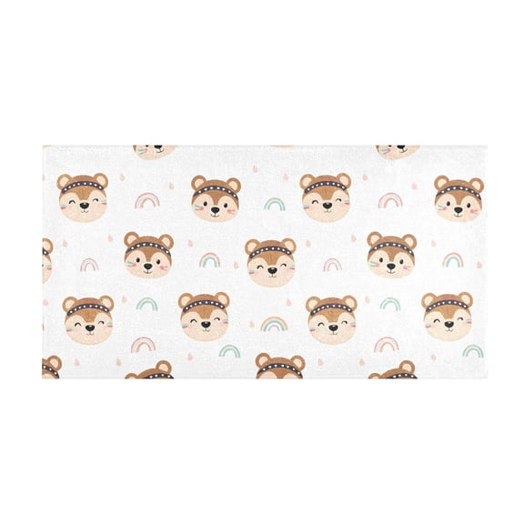 Rainbow Sloth Pattern Bath Mat 39x20 Inch Soft Absorbent Non-Slip Plush Bathroom Rug for Floor
