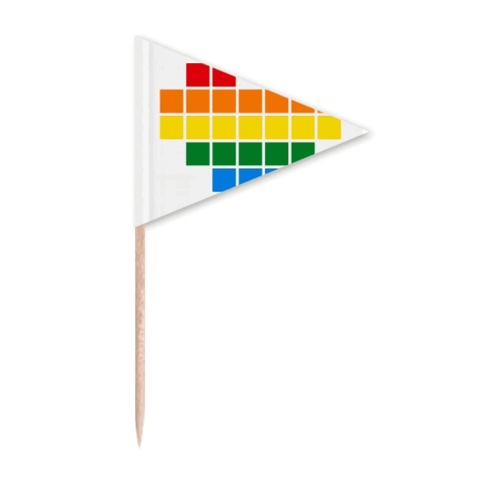 Rainbow Small Box Heart LGBT Toothpick Triangle Cupcake Toppers Flag ...