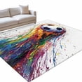 thumbnail image 1 of Rainbow Soccer 5x7ft Non Slip Area Rug Abstract Paint Trails Artistic Multicolor Fluid Art Ball Washable&nbsp;Soft Area Rugs for Living Room, Indoor&nbsp;Circle Carpet for Bedroom Dining Room Kitchen, 1 of 9