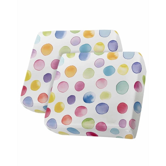 Rainbow Sofa Couch Cushion Covers Washable, Removable Stretchable Sectional Couch Covers, Colorful Boho Tainted Pattern Polka Dot Modern Slipcovers for L & T Shape Sofa Protector S Size 2 pcs