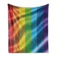 thumbnail image 1 of Rainbow Soft Flannel Fleece Blanket, Pride Flag Inspired Design with Vivid Colors Love Wins Gender Freedom LGBT Themed, Cozy Plush for Indoor and Outdoor Use, 60" x 80", Multicolor, by Ambesonne, 1 of 5