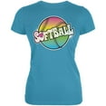 thumbnail image 1 of Rainbow Softball Neon Juniors Soft T Shirt Aqua LG, 1 of 1