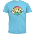thumbnail image 1 of Rainbow Softball Neon Mens T Shirt Sky SM, 1 of 1