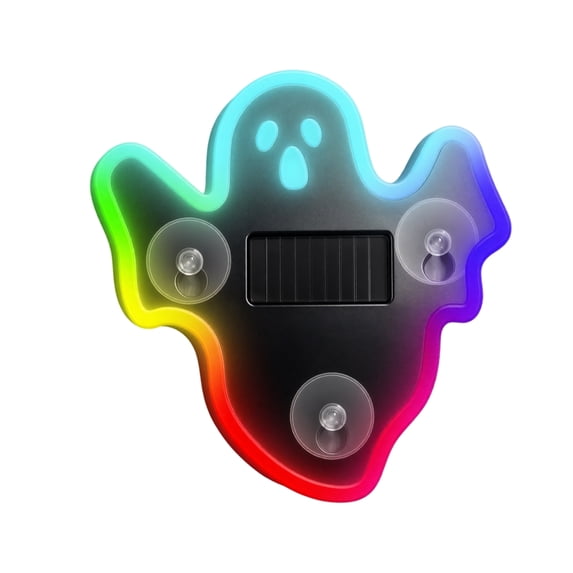 Rainbow Solar Powered Ghost Light with Cup Mount, Single Piece, for Car Window, Halloween Decoration