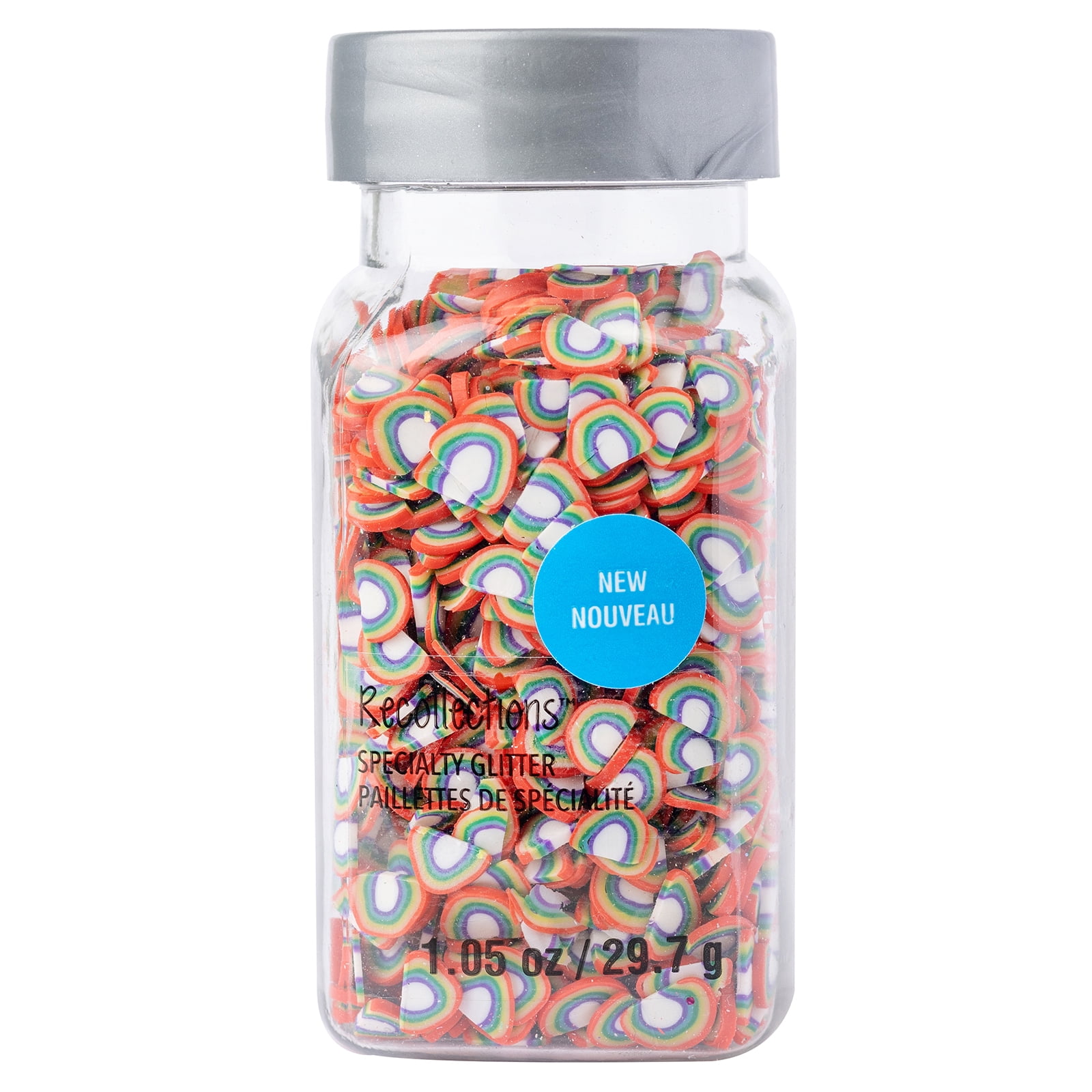 Recollections Rainbow Specialty Glitter - 1.05 oz Jar, Multicolor Plastic Glitter Shapes for Paper Crafts & DIY Projects, 12 Pack