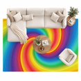 Rainbow Spiral Area Rug 8'x10', Modern Abstract Multicolor Vortex Swirl ...