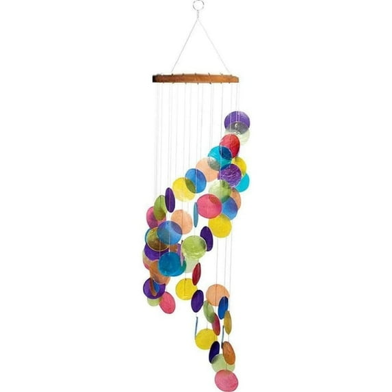 Rainbow Spiral Stairway Capiz Wind Chime