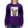 thumbnail image 1 of Rainbow Splash Giraffe Trio. Sweatshirt Women -Fab Funky Designs, Female Medium, 1 of 4