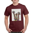 thumbnail image 1 of Rainbow Splash Giraffe Trio. T-Shirt Men -Fab Funky Designs, Male 5X-Large, 1 of 4