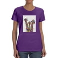 thumbnail image 1 of Rainbow Splash Giraffe Trio. T-Shirt Women -Fab Funky Designs, Female Medium, 1 of 4