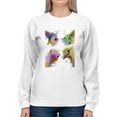thumbnail image 1 of Rainbow Splash Ostriches Sweatshirt Women -Fab Funky Designs, Female Large, 1 of 4