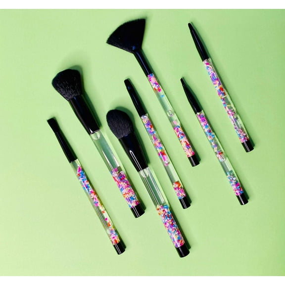 Rainbow Sprinkles Liquid Cosmetic Makeup Brush Set 7pc