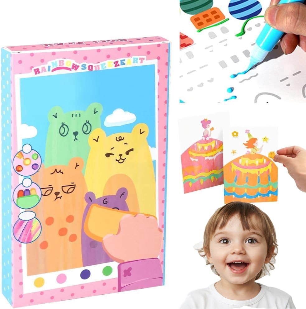 Rainbow Squeeze Art Kit, 2026 Upgrade Magic Rainbow Scratch Paper Art Set, Creative Squeegee Painting Kit DIY Postcards Scratch Art Party Favors Novelty Birthday Gifts (Pink)