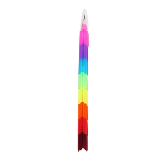 Rainbow Stackable Pencils, Stacking Pencil, 1Pc Presharpened Creative Stacking Pencil Set, Colorful Buildable Drawing Pencil, Multi Point Pencil for Writing Sketching for Office Home Party Gift Use