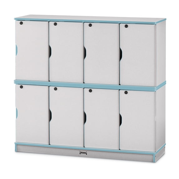 Stacking Lockable Lockers - Double Stack - Coastal Blue