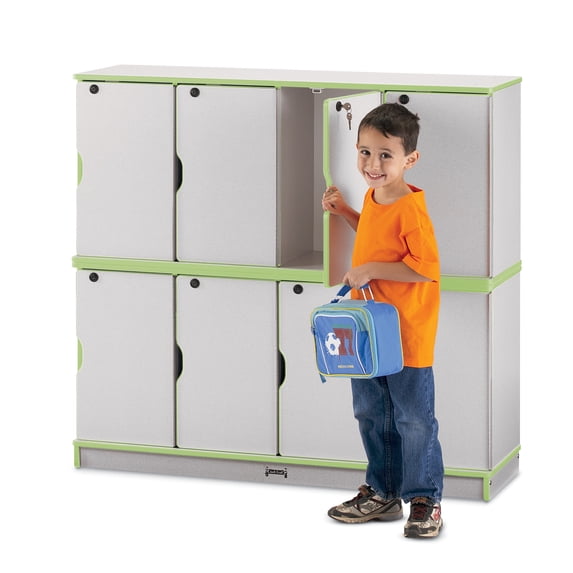 Stacking Lockable Lockers - Double Stack - Key Lime Green