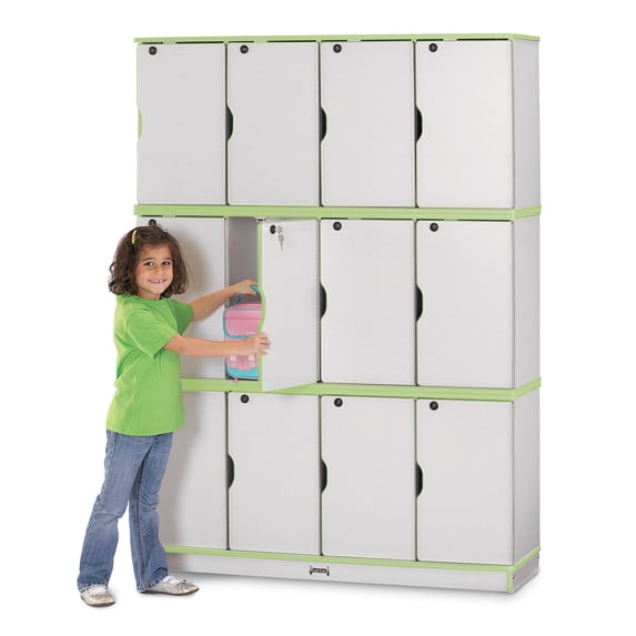 Stacking Lockable Lockers - Triple Stack - Key Lime Green