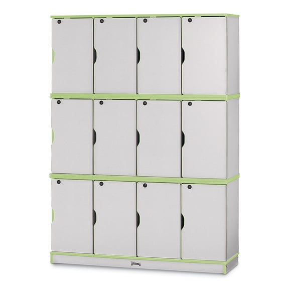 Stacking Lockable Lockers - Triple Stack - Key Lime Green